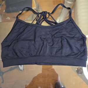 Fabletics Black Strappy Back Sports Bra Sz Small